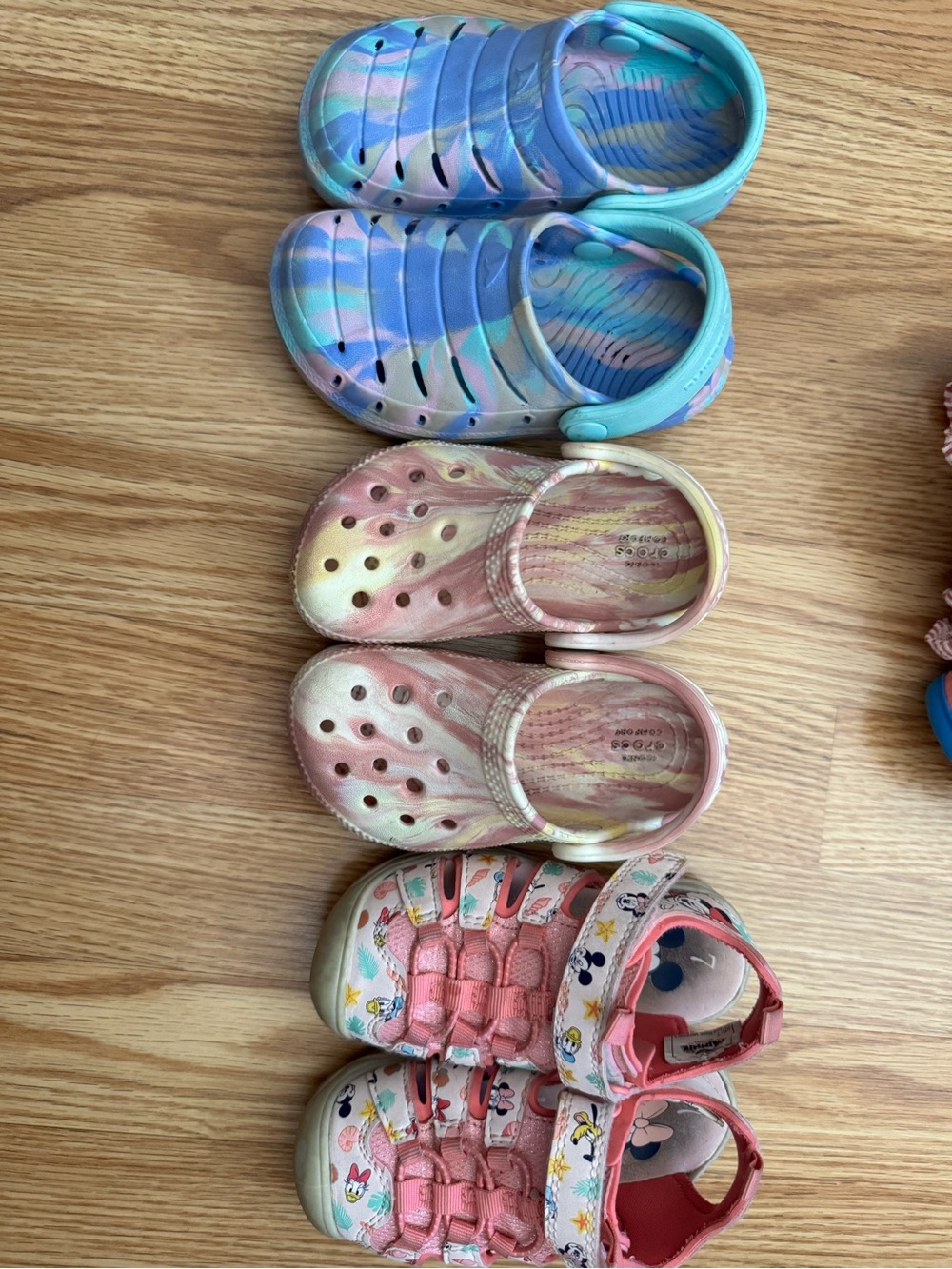 CROCS Kids Tie-Dye Clogs Trio - Blue, Pink & Multicolor